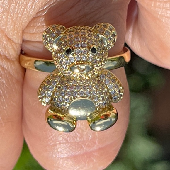 Fashion Bear 14K Gold Plated adjustable Ring - Picture 1 of 12